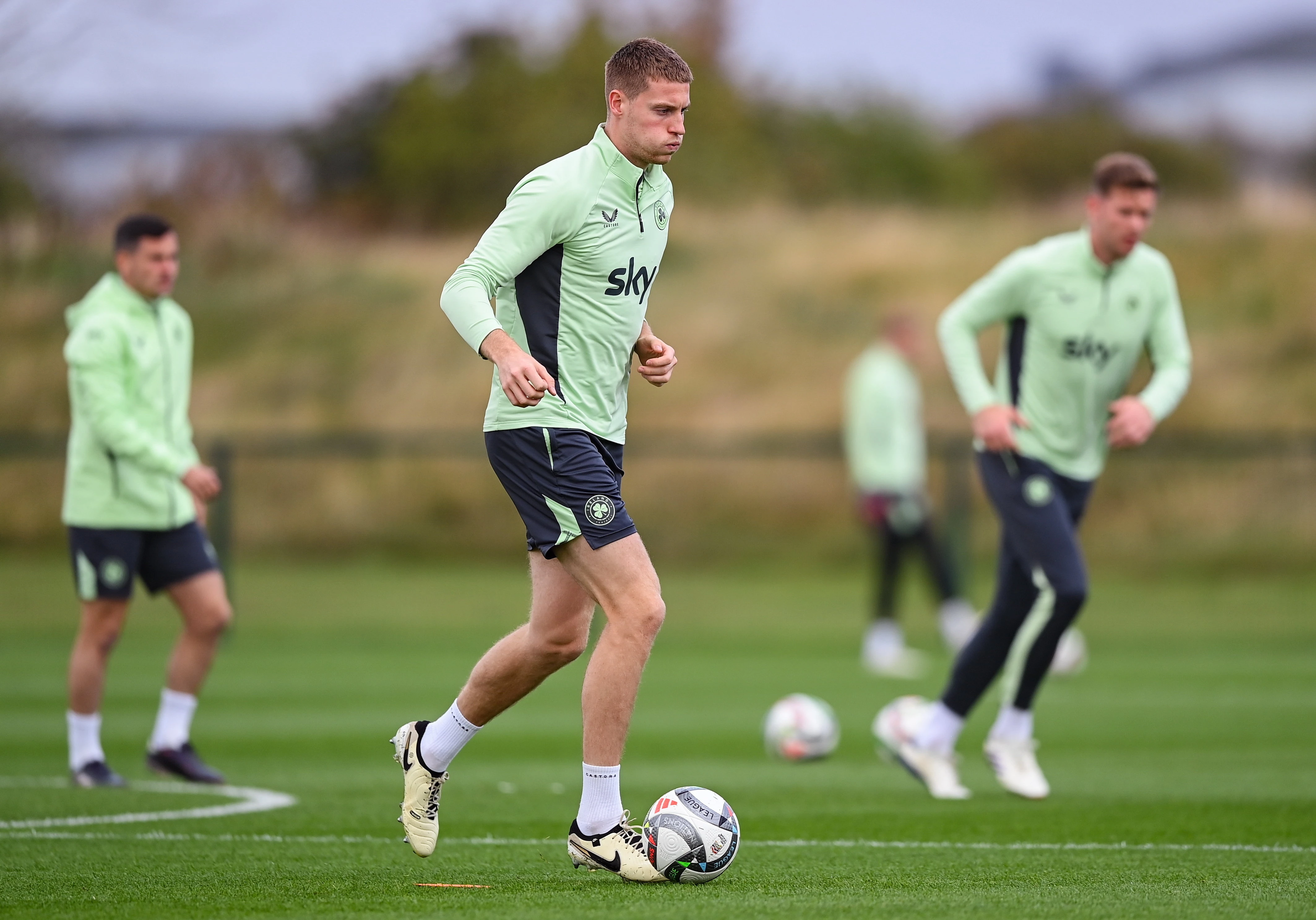 Mark McGuinness in training with the Republic of Ireland