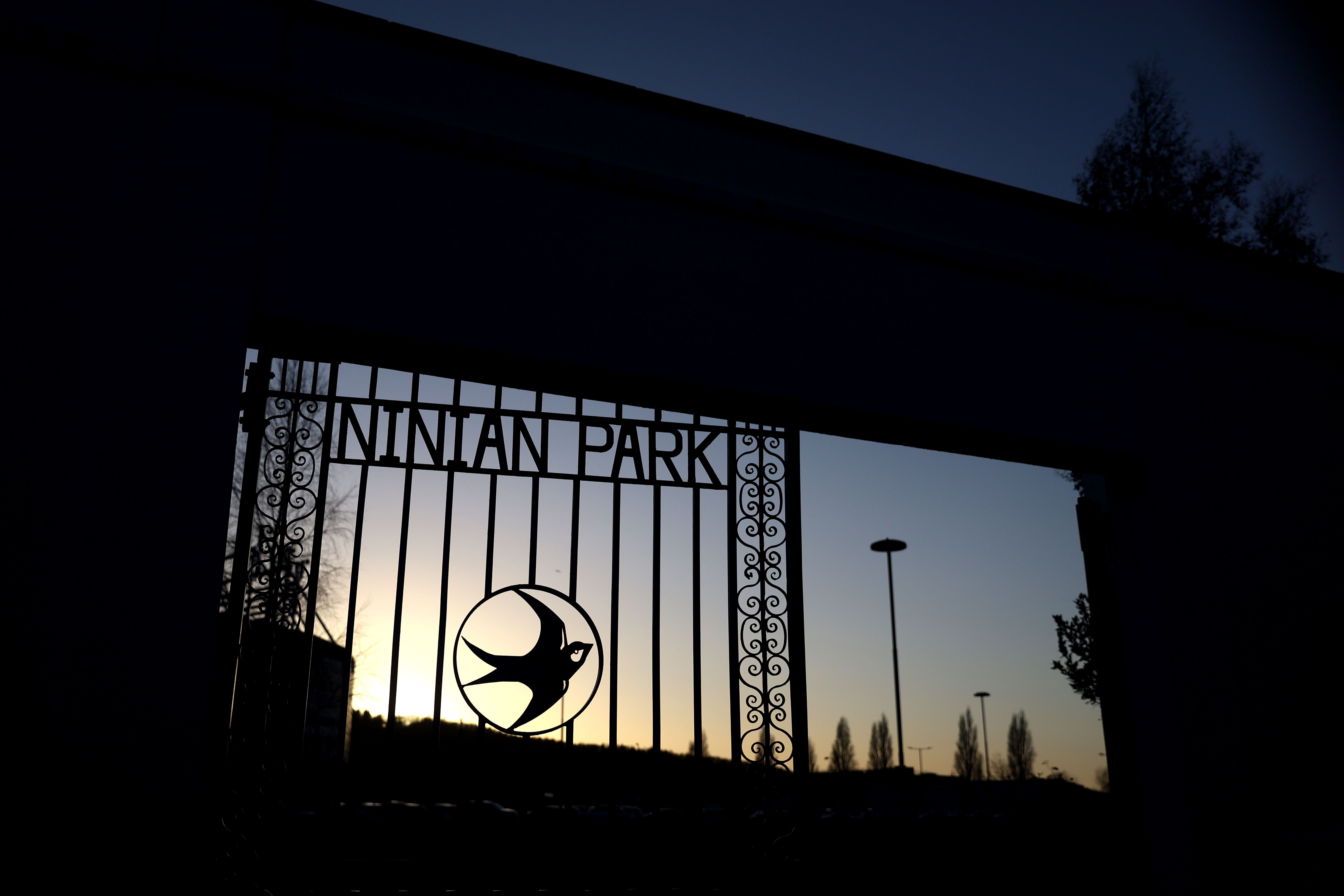 A general view of the old Ninian Park gates outside the Cardiff City Stadium.