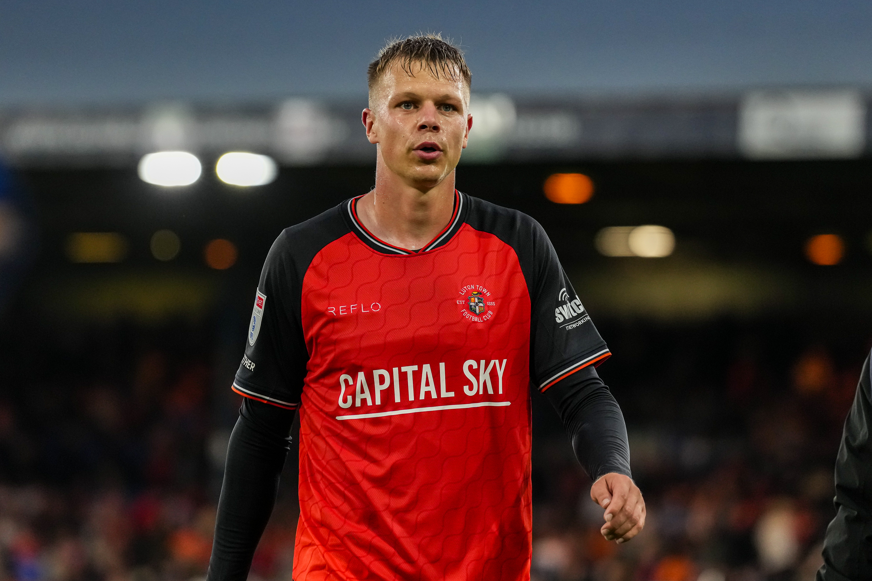 Mads Andersen in action against AFC Wimbledon