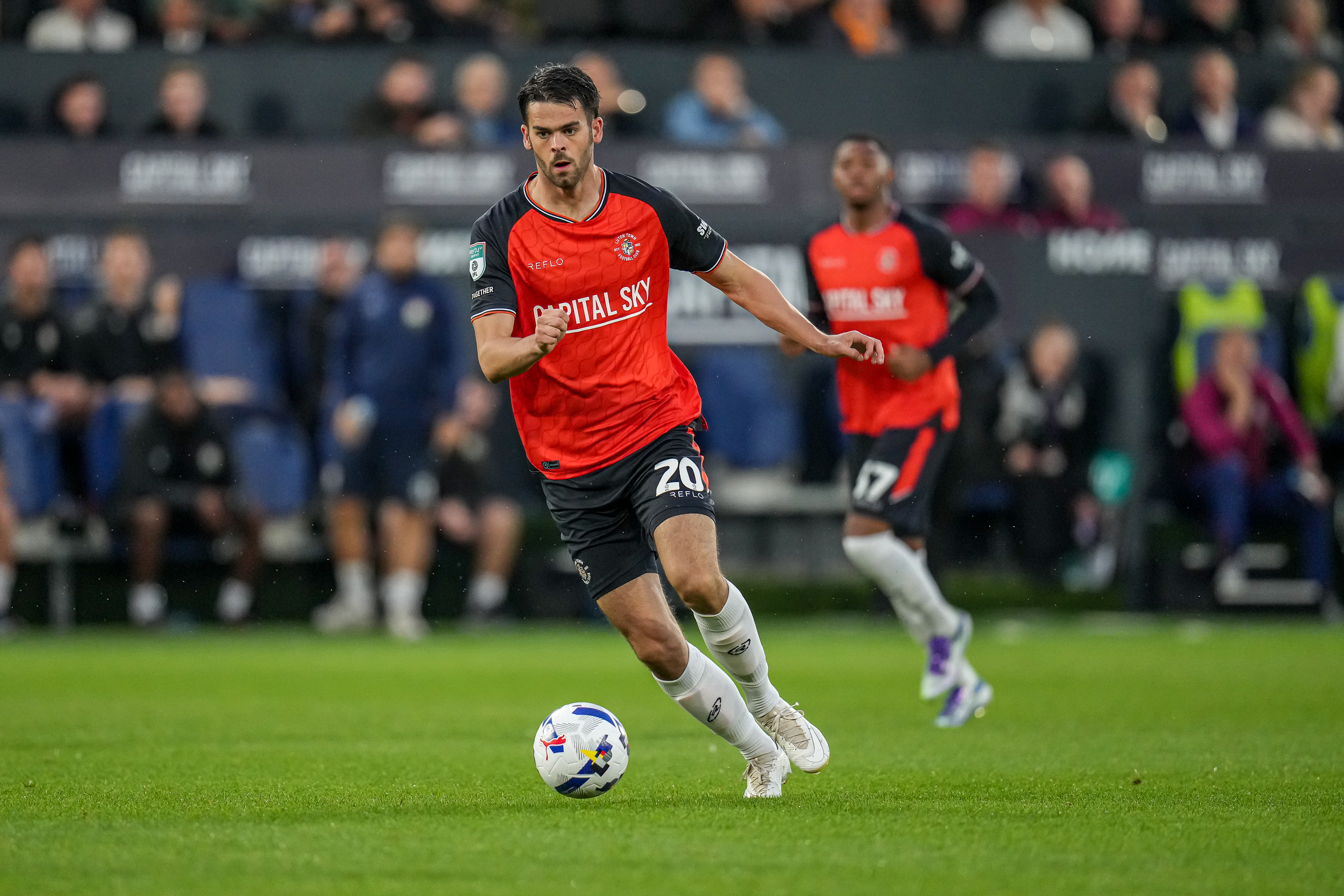 Lasse Nordås in action during the Vertu Trophy tie against Barnet.