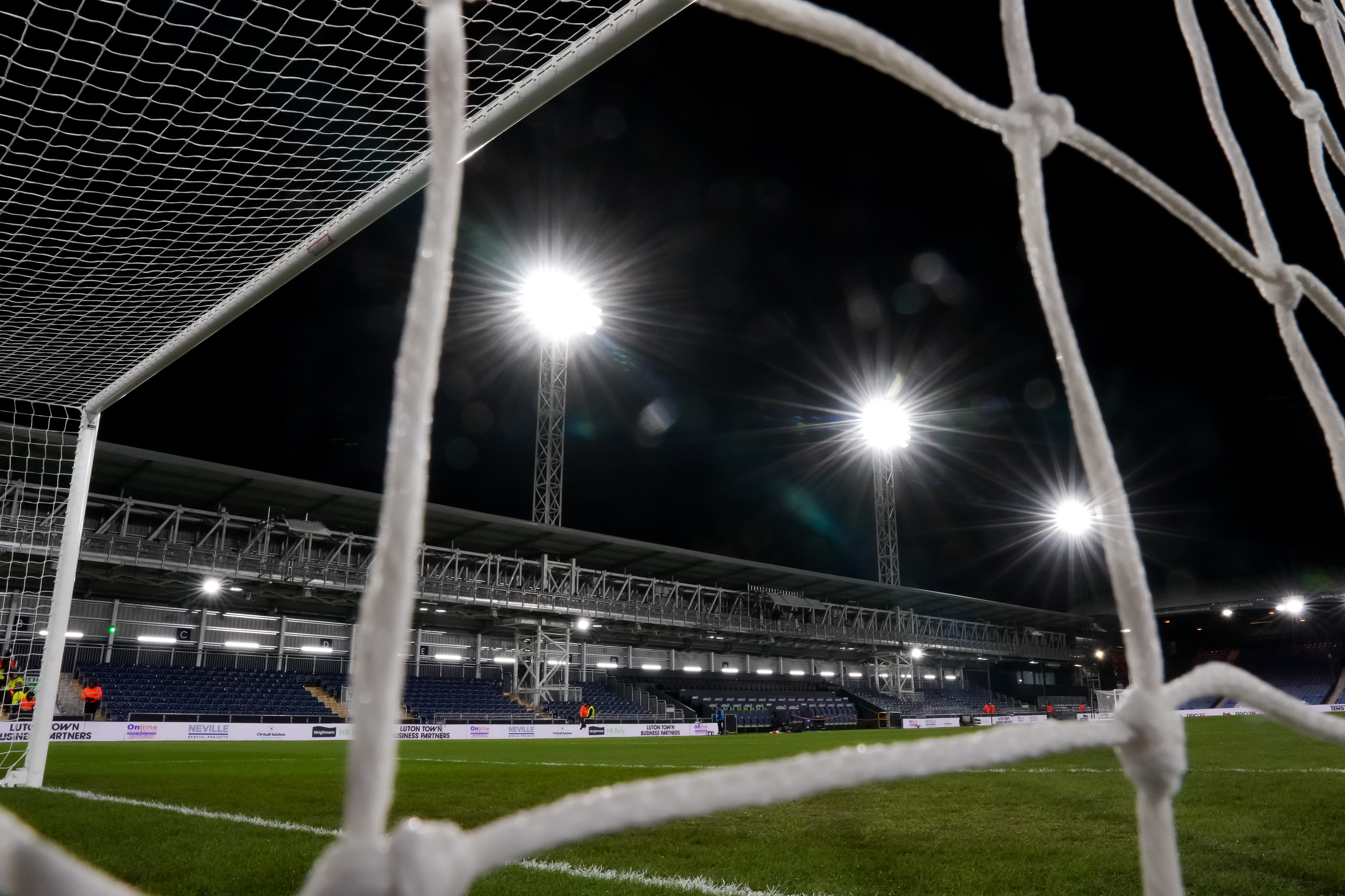 A general view of Kenilworth Road under the lights.
