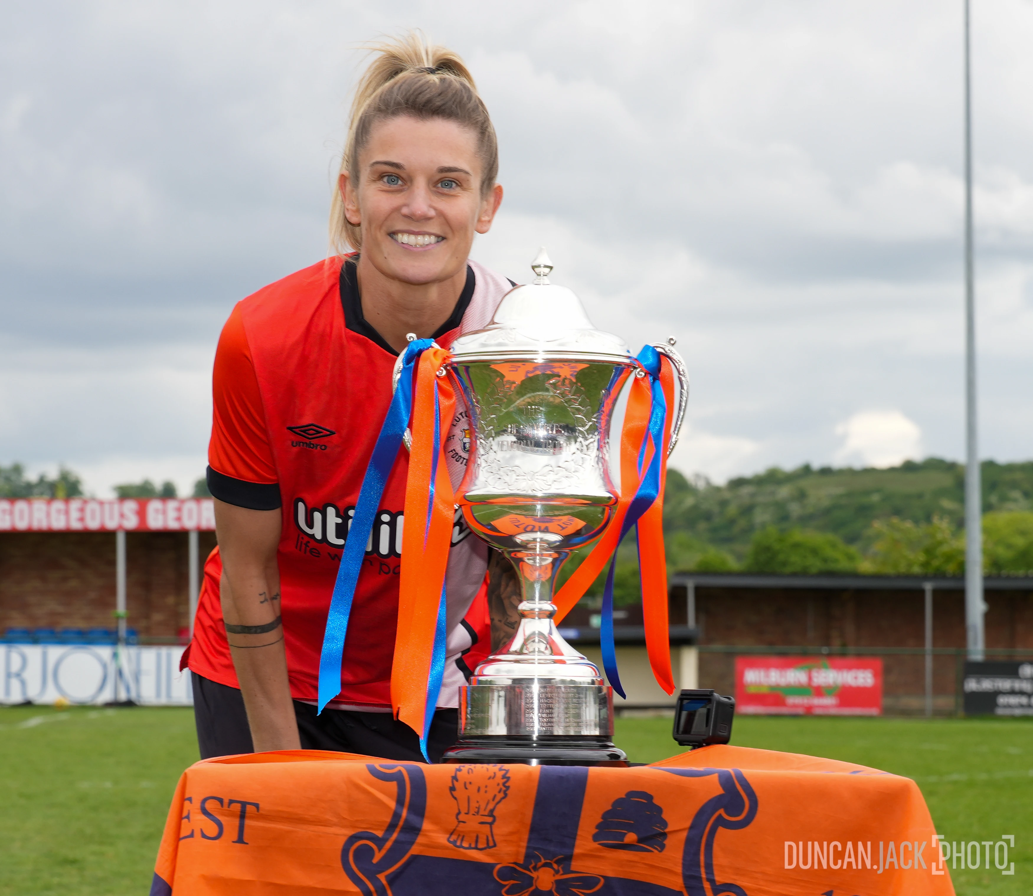 Elly Wade with the league title.