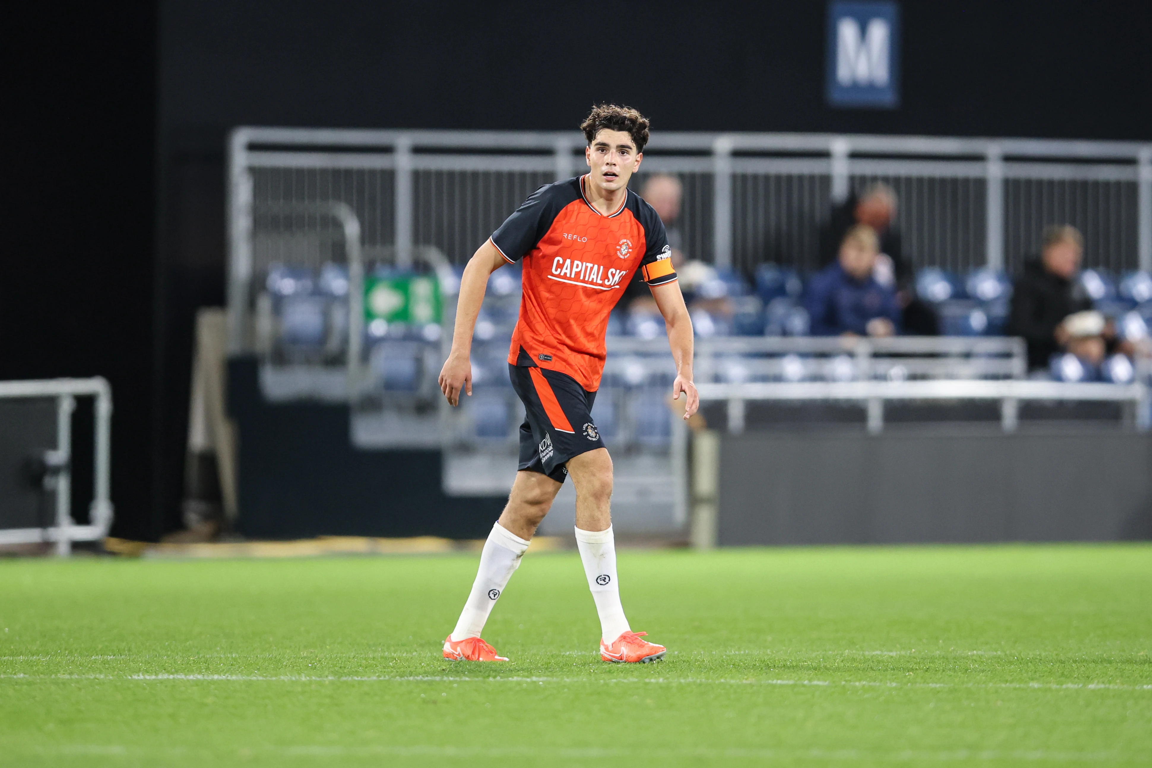 Vladimir Paternoster in action for Luton Town Under-21s against Brentford at Kenilworth Road
