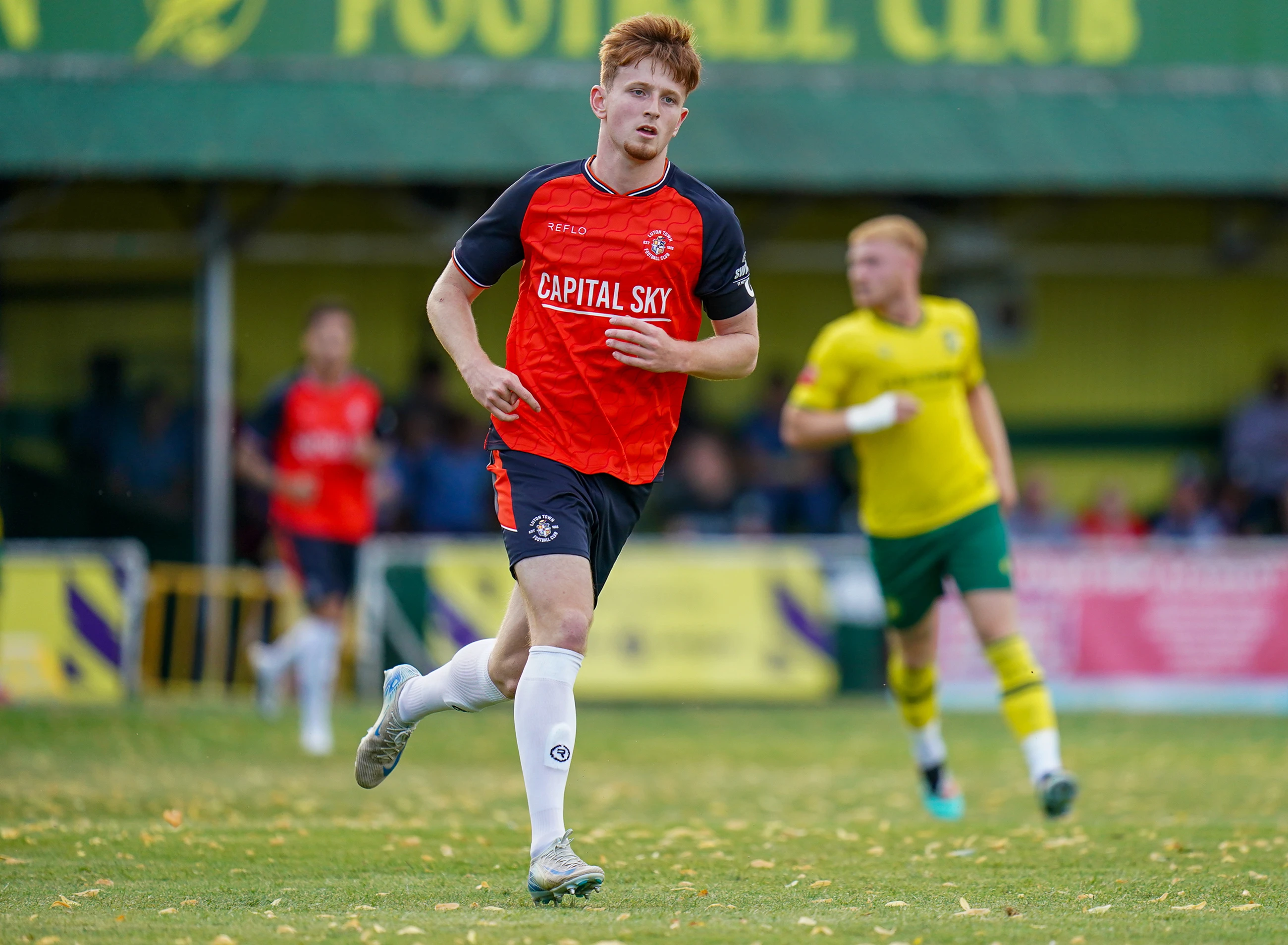 Oli Lynch in action for the Under-21s in their pre-season friendly at Hitchin Town.