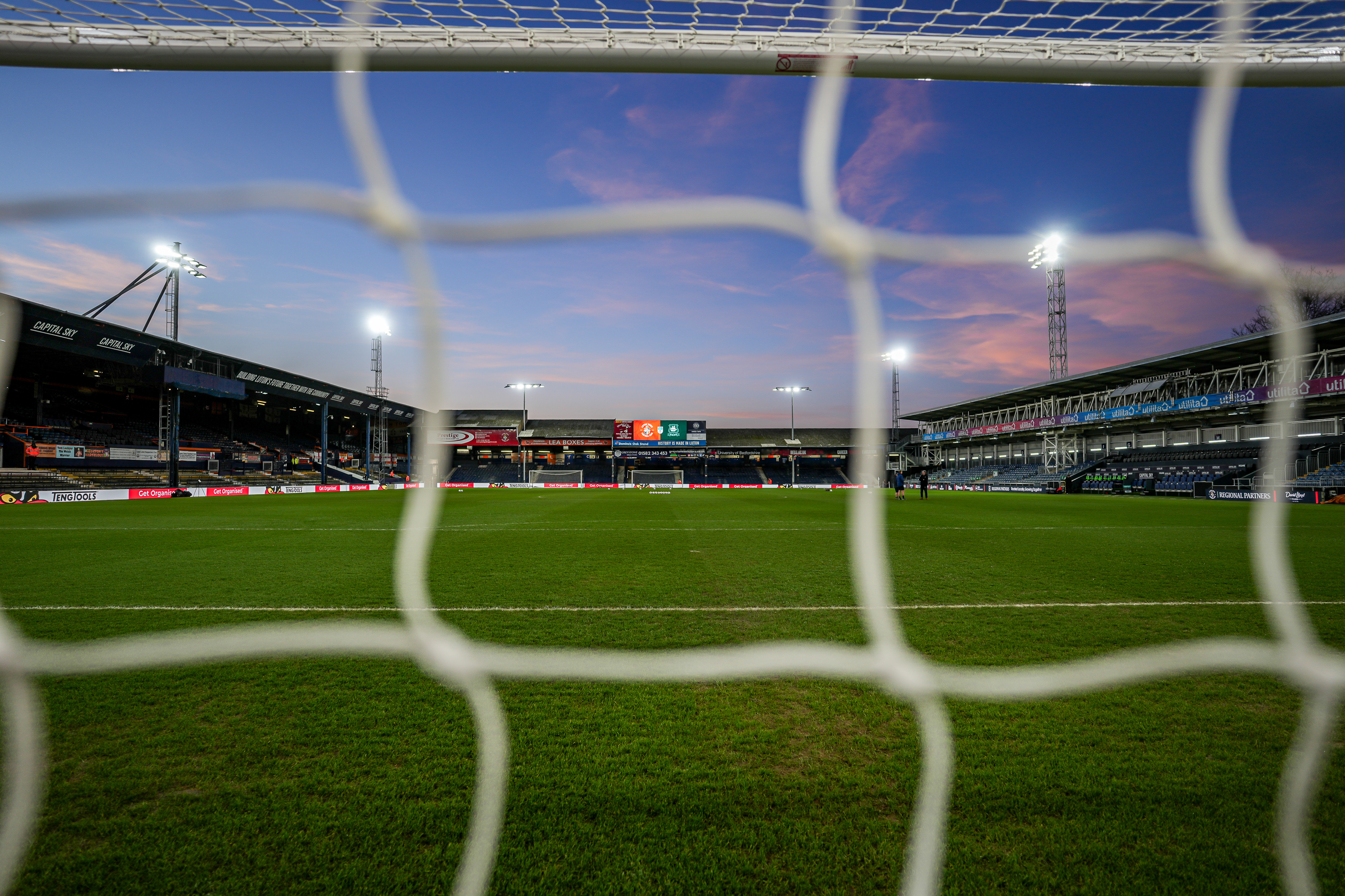 Kenilworth Road under the lights ahead of the Vertu Trophy quarter-final v Plymouth.