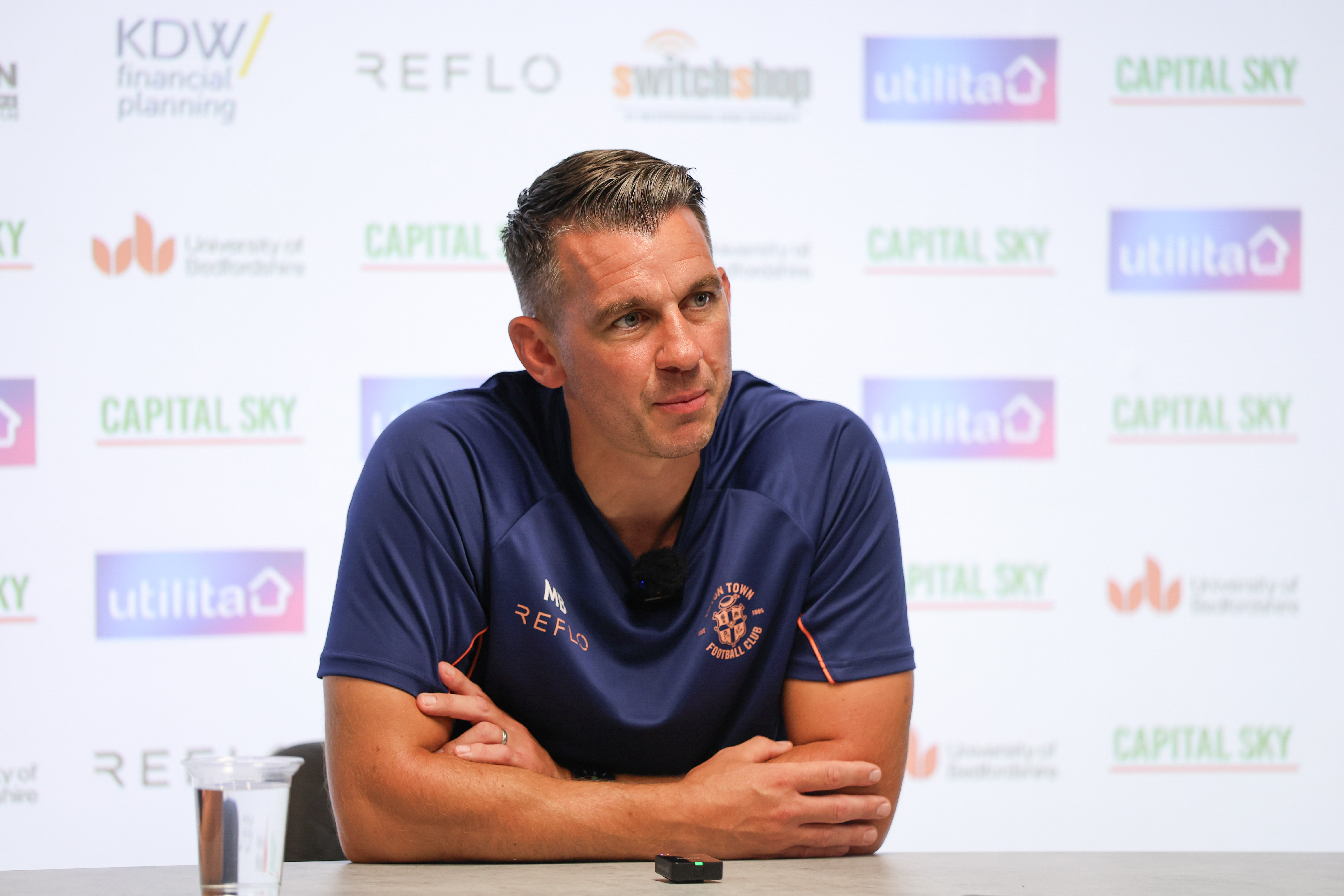 Matt Bloomfield talks to the press ahead of the Peterborough away game.