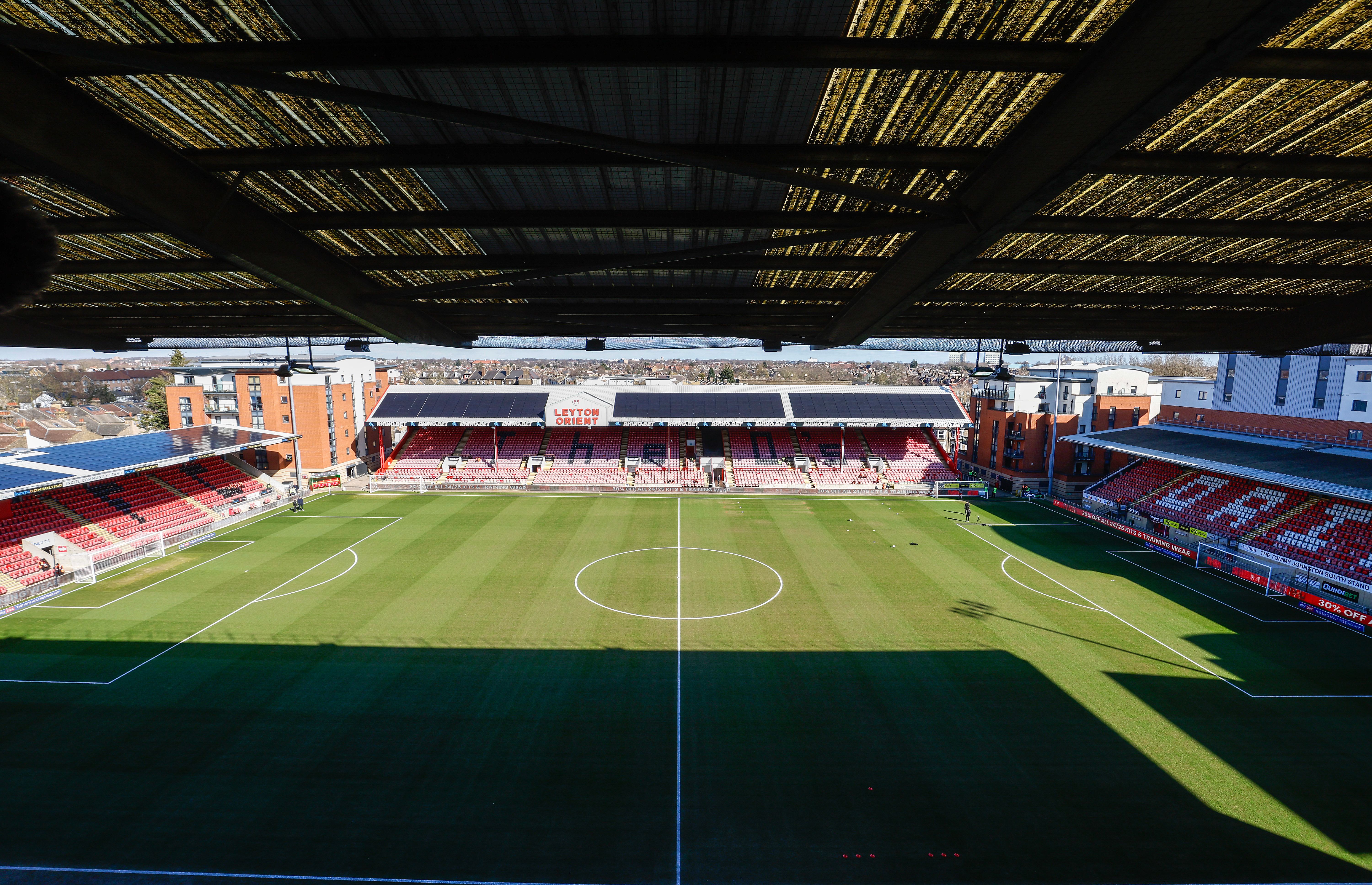 A general view of Leyton Orient's Brisbane Road stadium