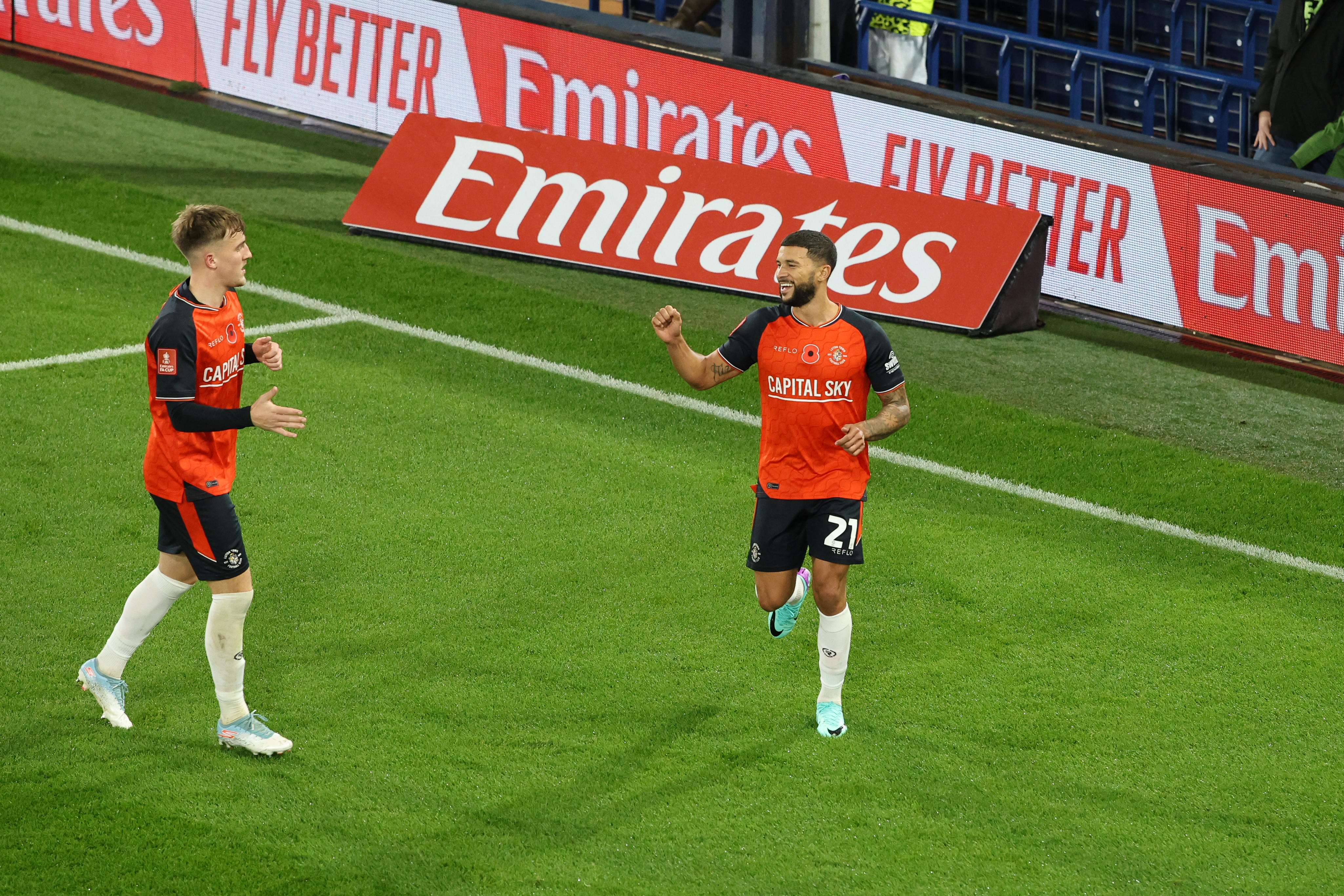 Nahki Wells celebrates his first goal in the 4-3 FA Cup first round win over Forest Green.