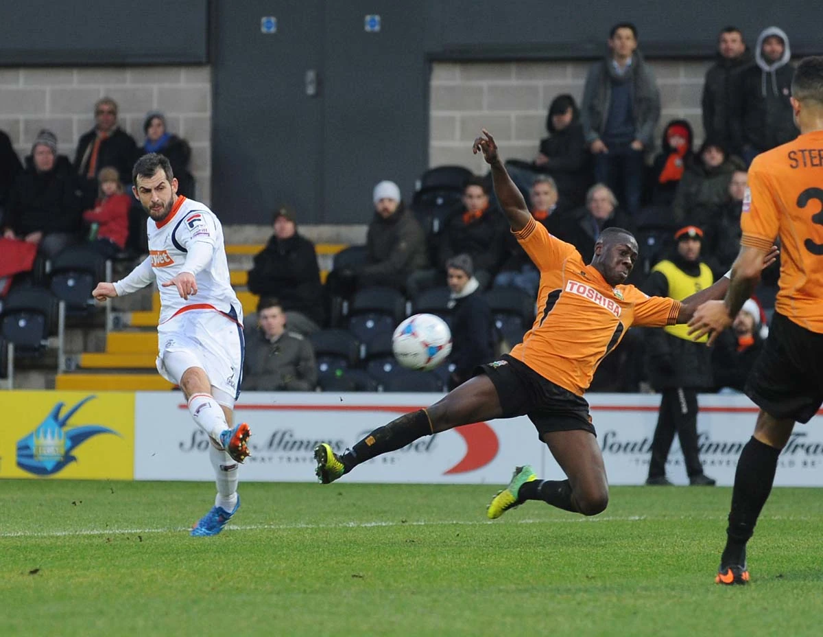 Alex Lawless scores against Barnet in the Conference title winning season