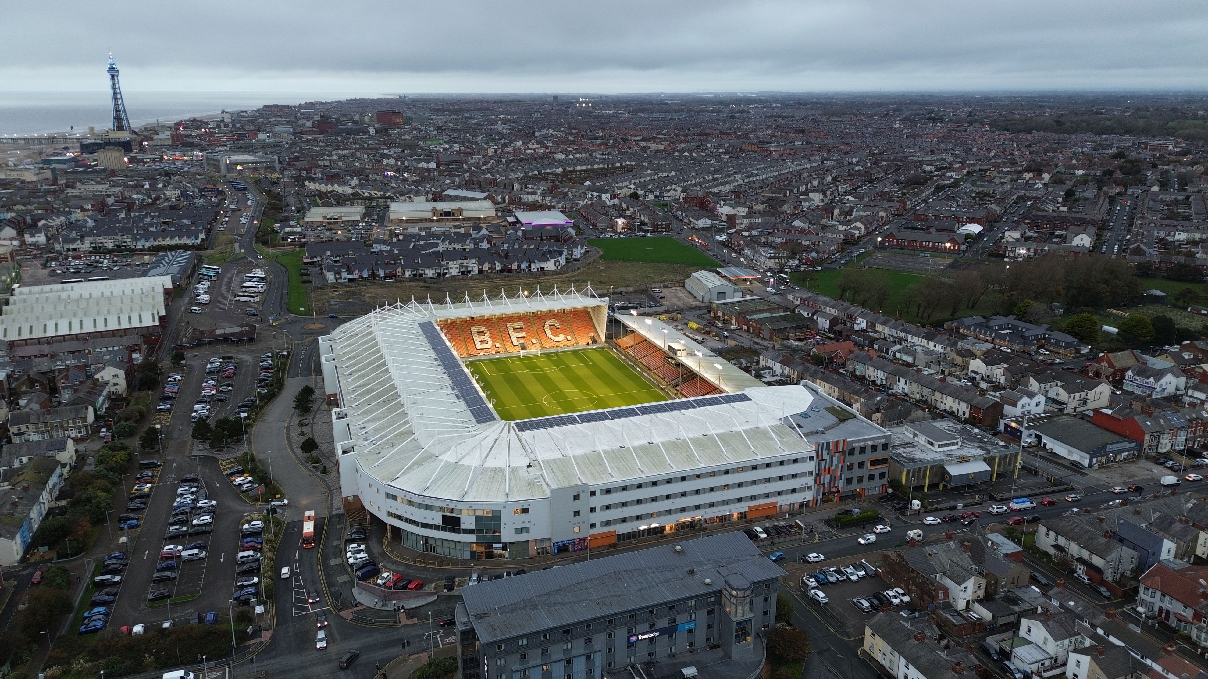 Aerial view of Bloomfield Road