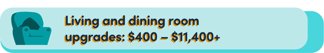 $400 to $11,400 combined cost breakdown of living room and dining room renovations