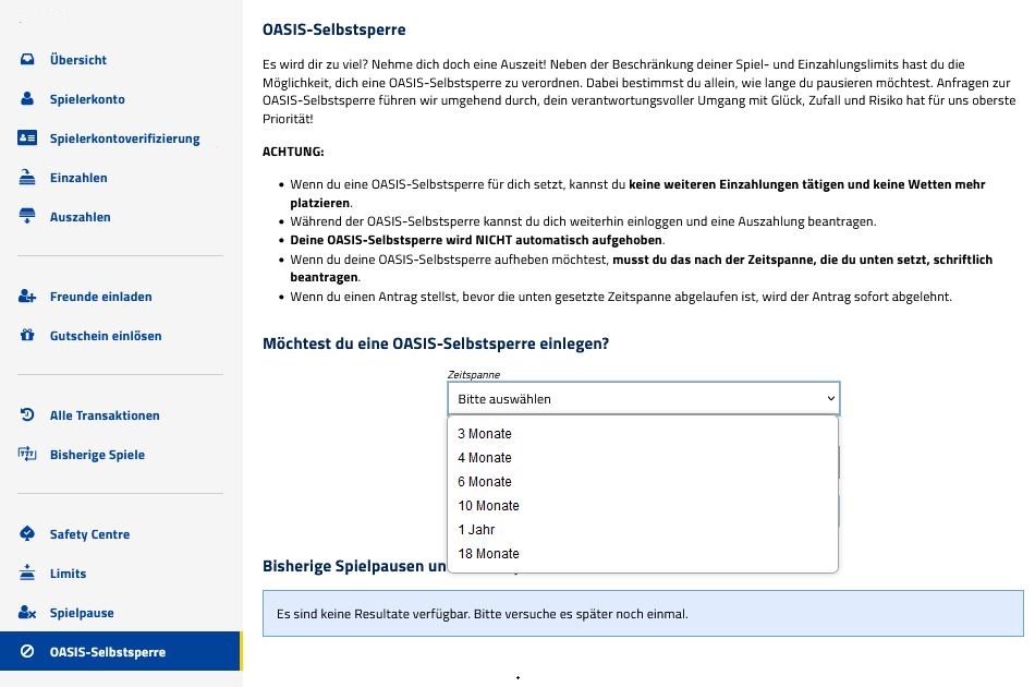 ABDE OASIS-Selbstsperre