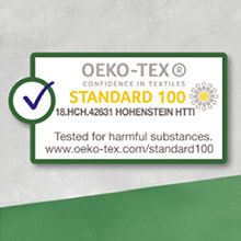 Testados de forma independente quanto a substâncias prejudiciais, em conformidade com a Norma 100 Oeko-Tex
