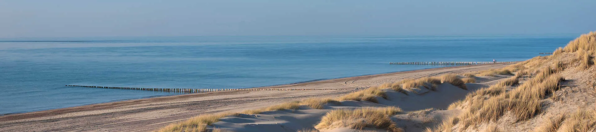 Renesse Strand, Zeeland: Nordseeküste mit Dünen und Buhnen