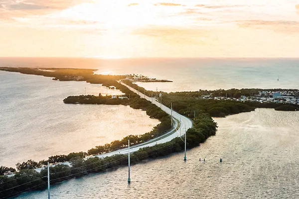 Aerial view overlooking Marathon, Florida
