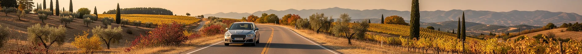 Mietwagen in herbstlicher Landschaft
