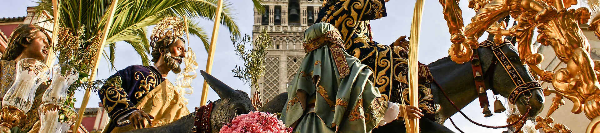 Semana Santa Sevilla: Prozession "La Borriquita" vor der Giralda