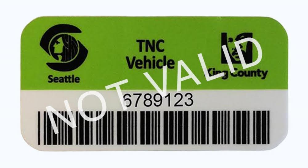 This is a sample Seattle TNC Decal.