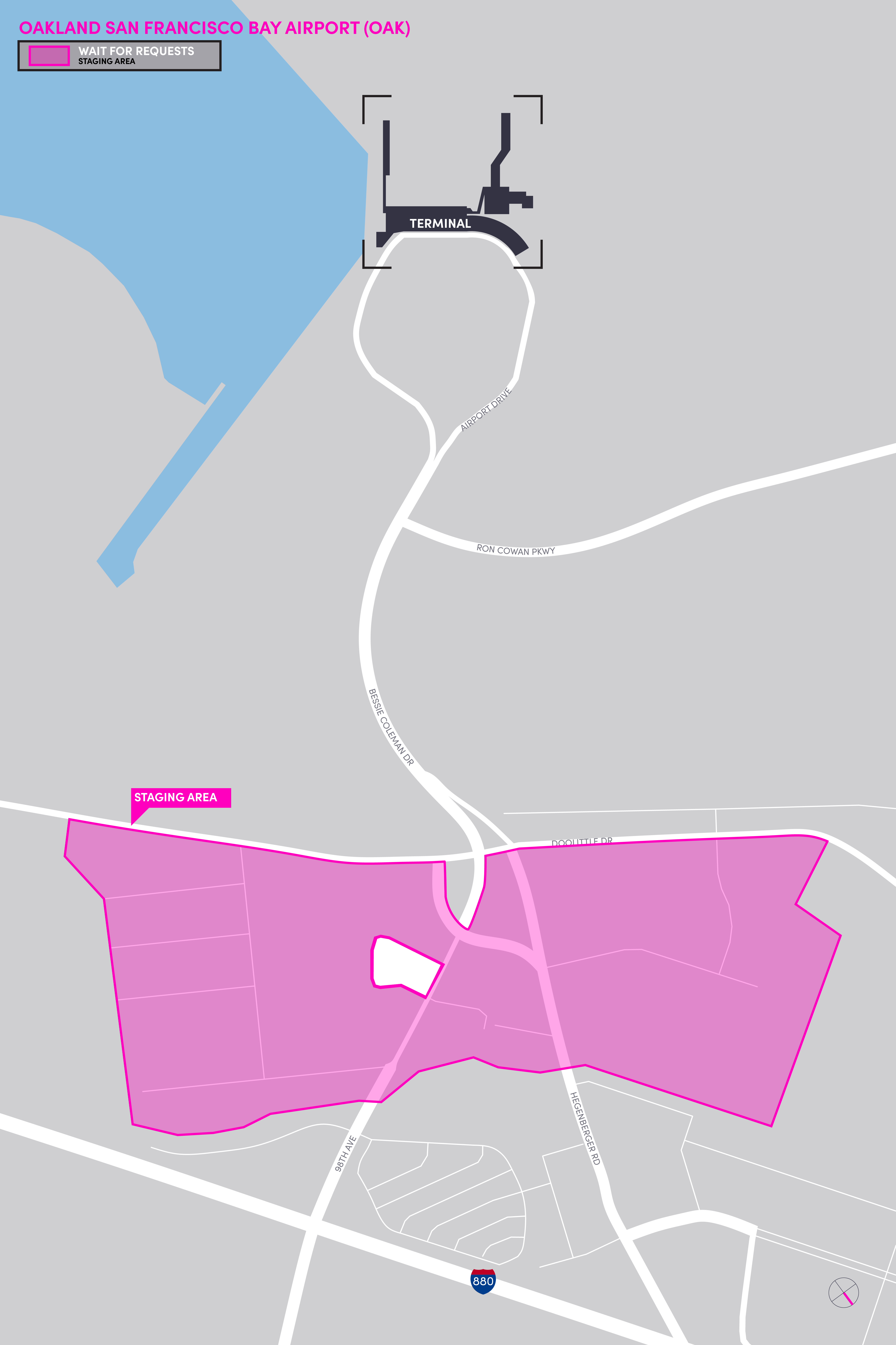 Staging area for Oakland airport (OAK) https://jira.lyft.net/browse/SUPCON-1507