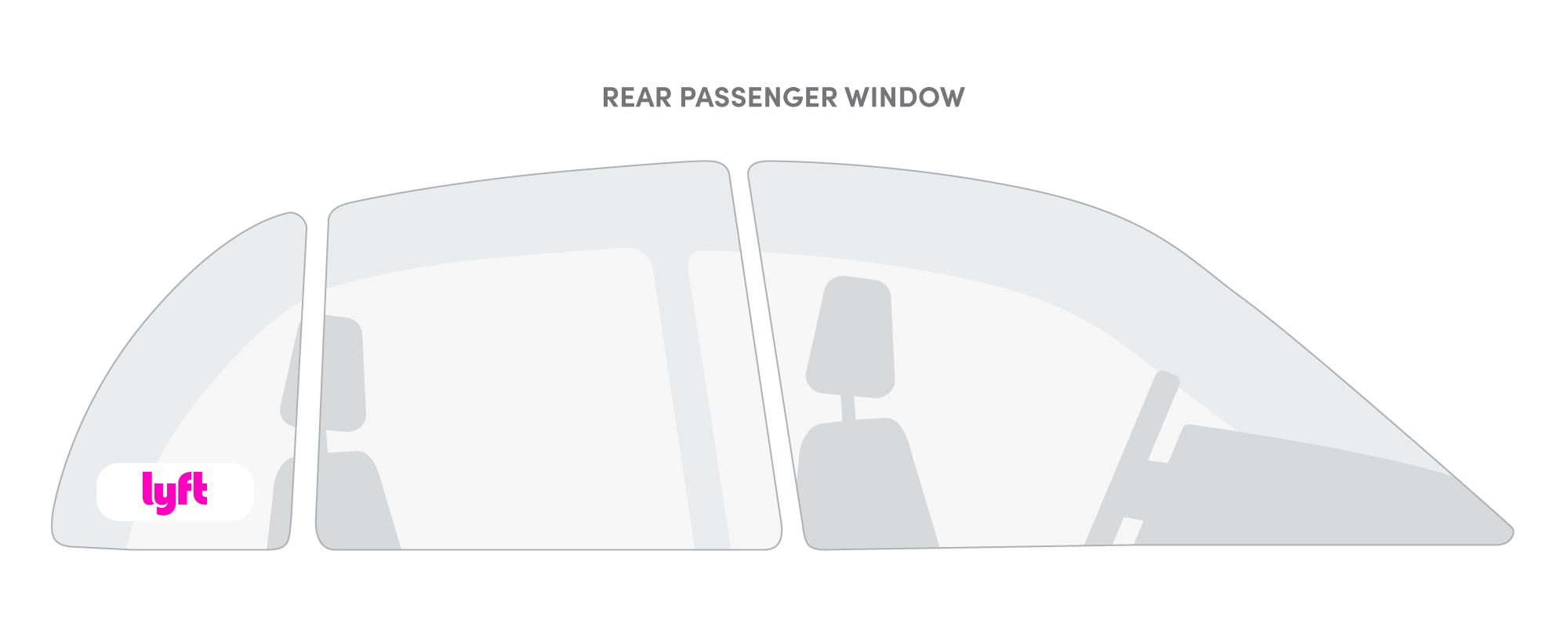 This image is showing drivers how to display a Lyft emblem on the pax rear side.