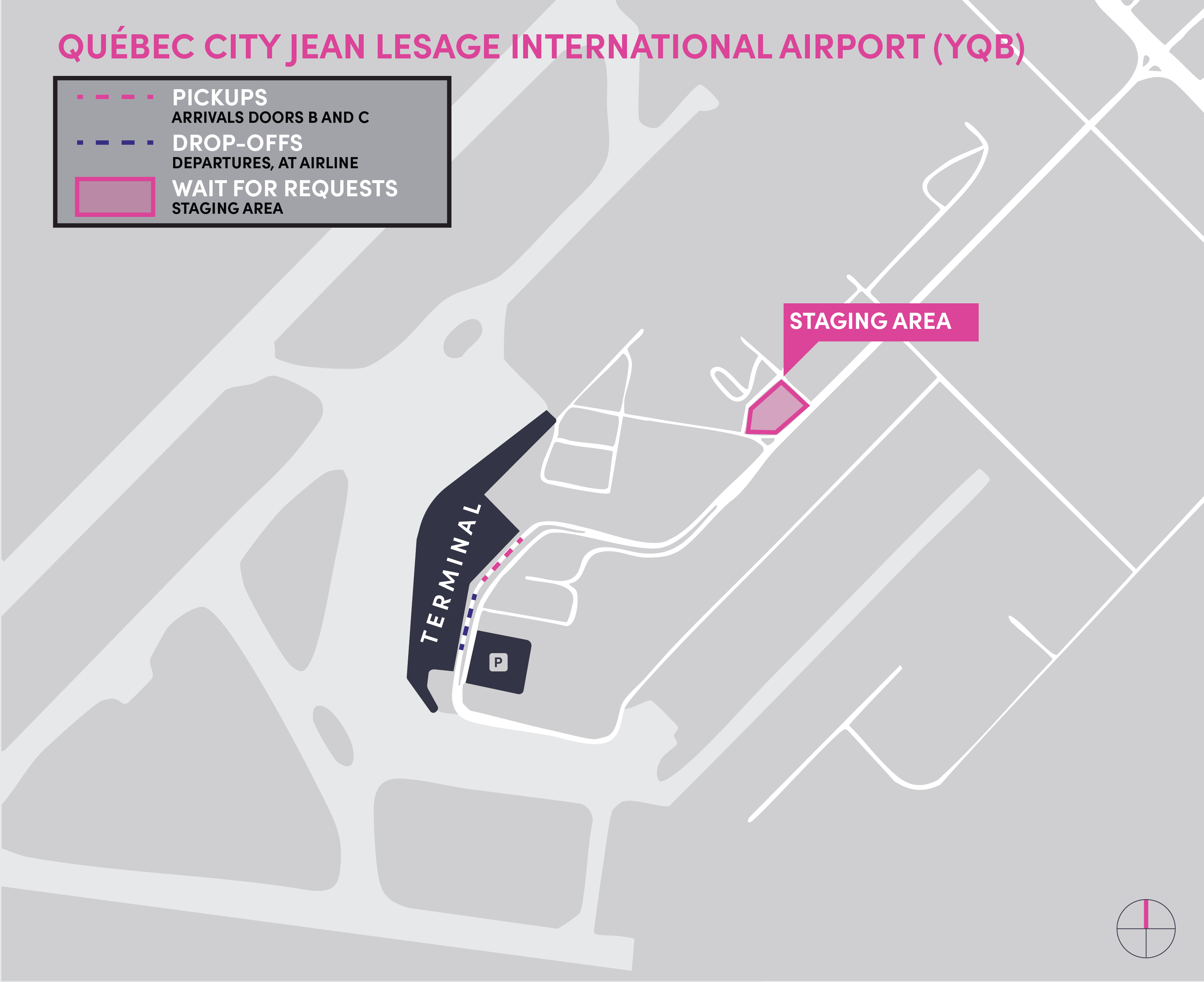 Airport map for Québec City Jean Lesage International Airport (YQB)