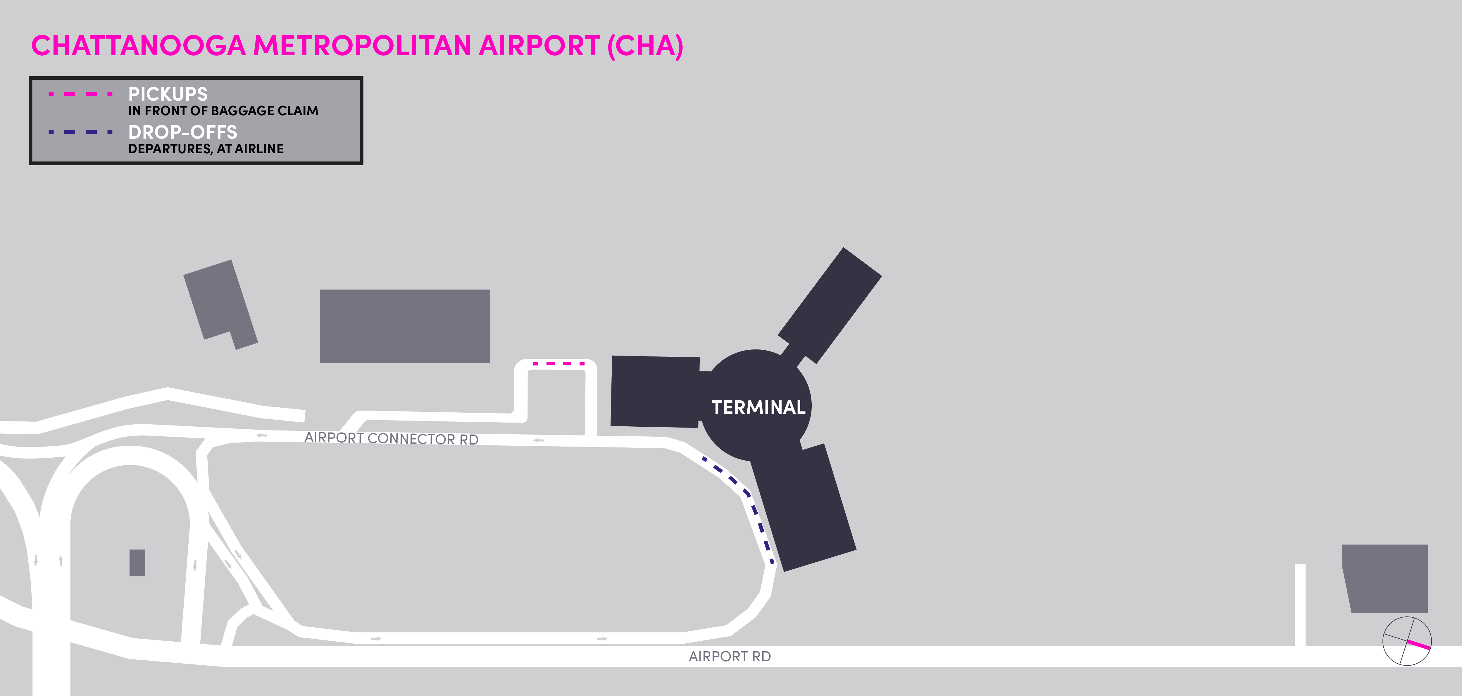 Mapa do Chattanooga Metropolitan Airport