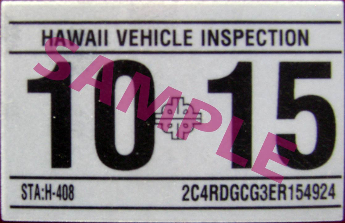 Example for a Hawaii vehicle inspection