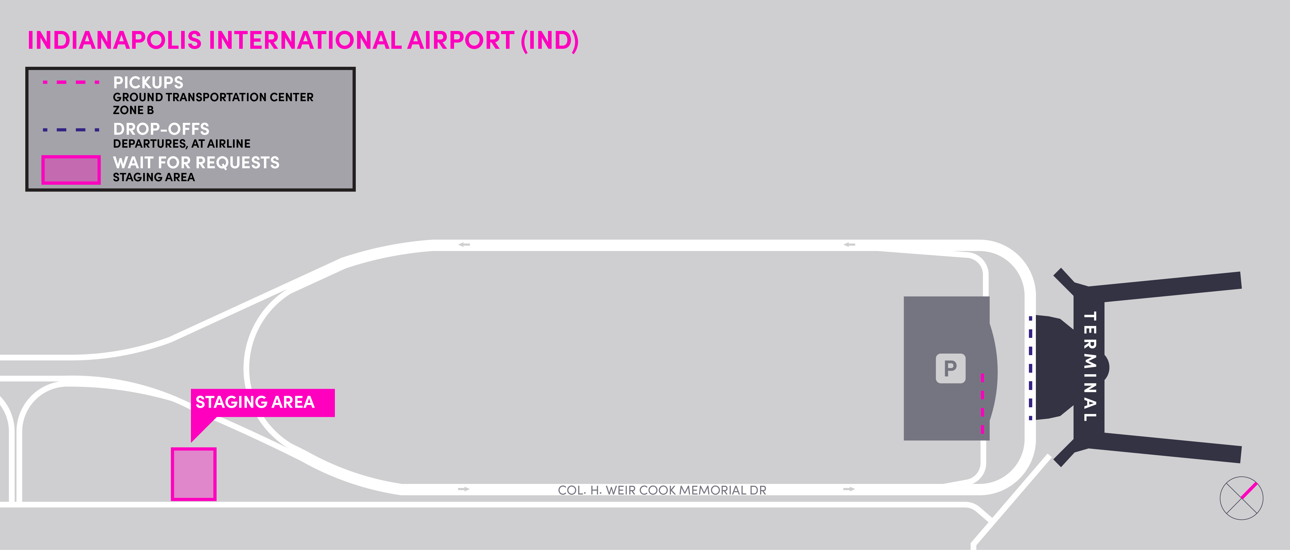 Mapa del Aeropuerto Internacional de Indianápolis