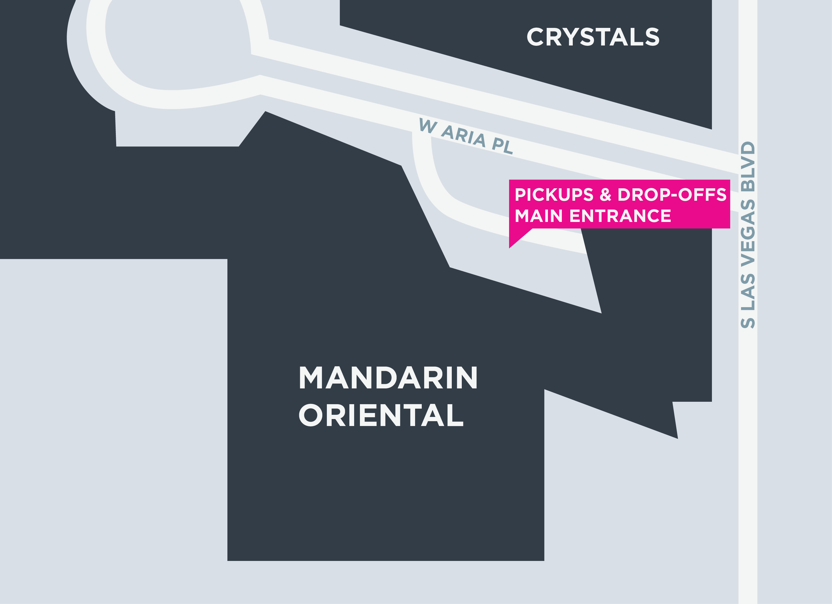 This image shows a map of the Mandarin Oriental, including pickup and dropoff areas.