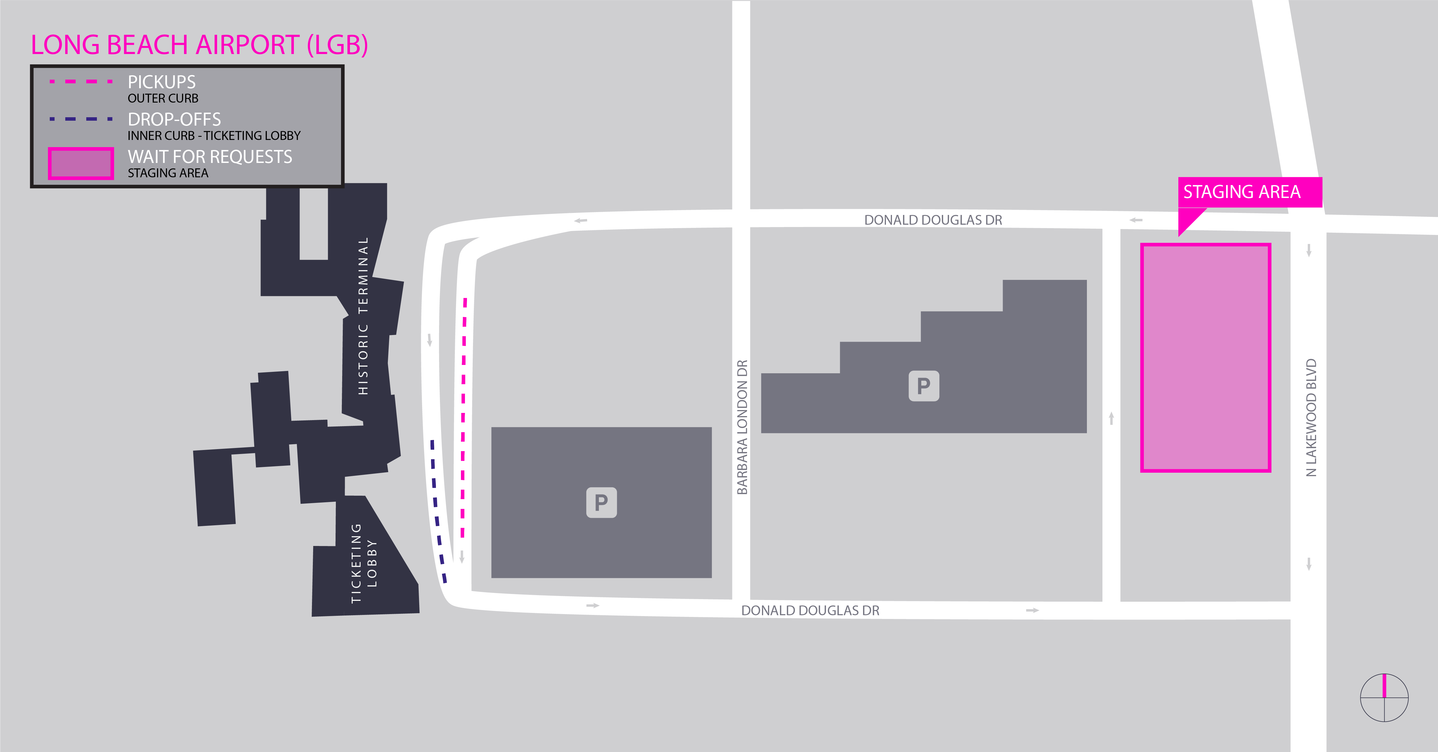 Mapa do Long Beach Airport