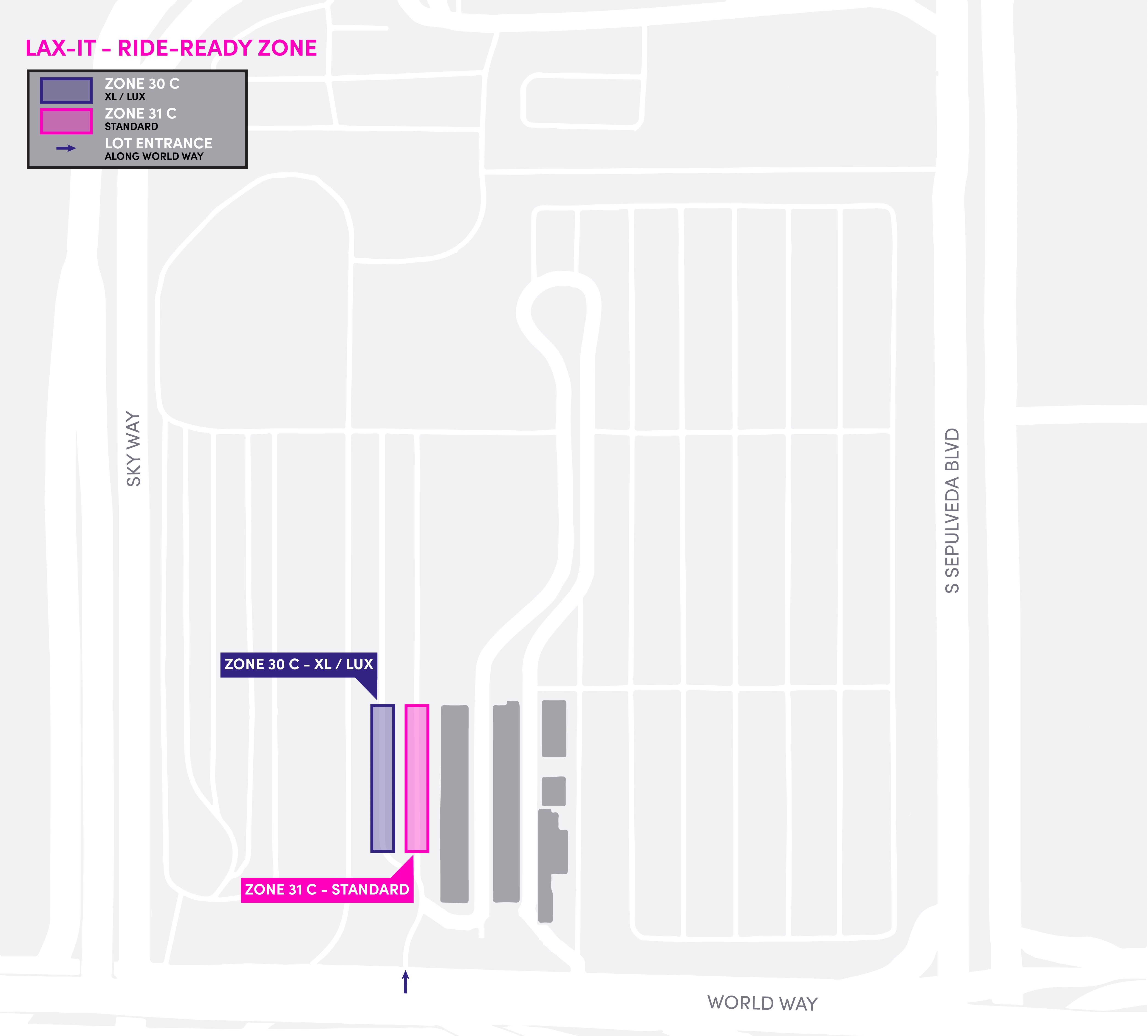 Mapa do LAX-it Lot no Los Angeles International Airport