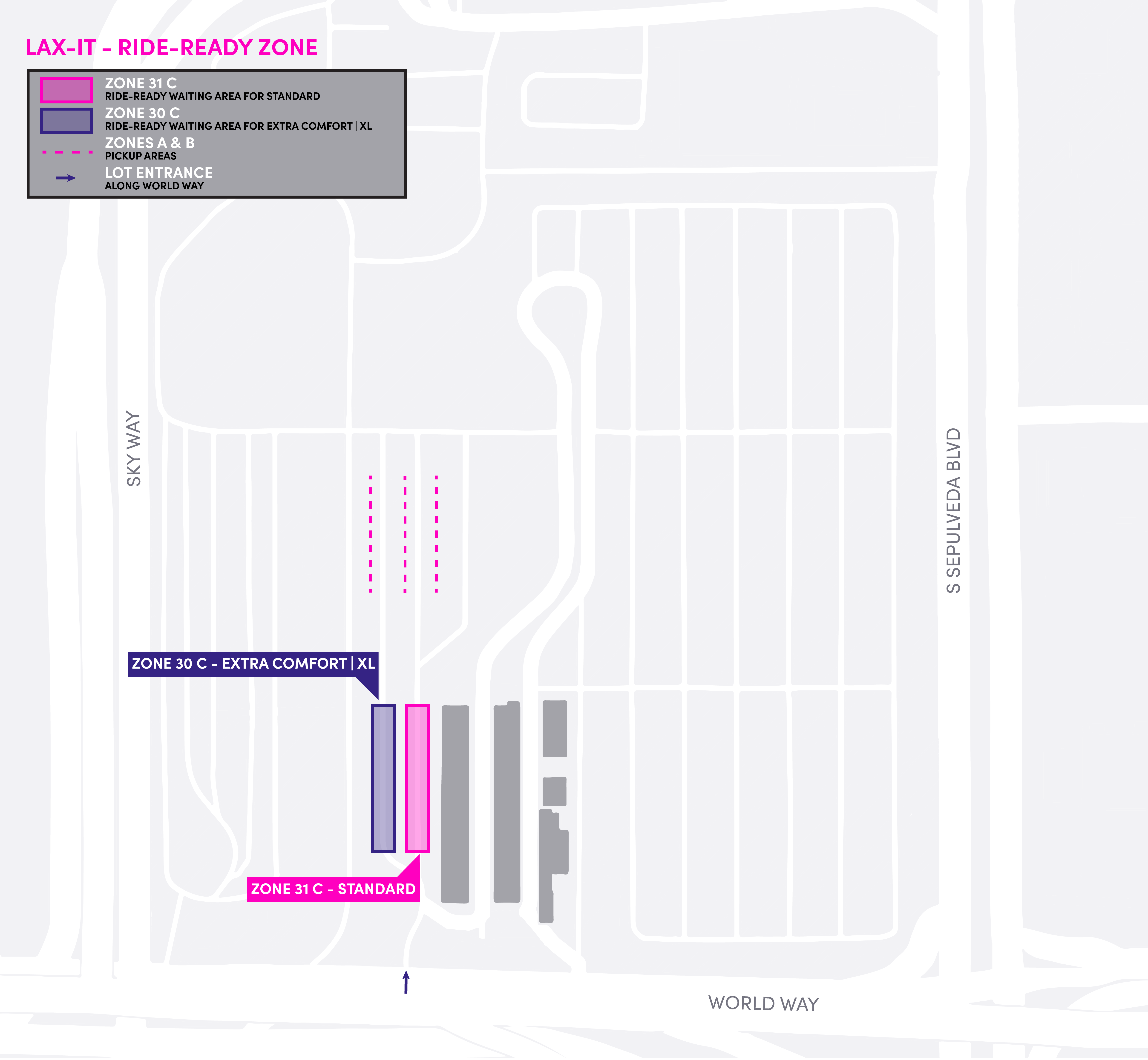 Map of the LAX-it Lot at Los Angeles International Airport