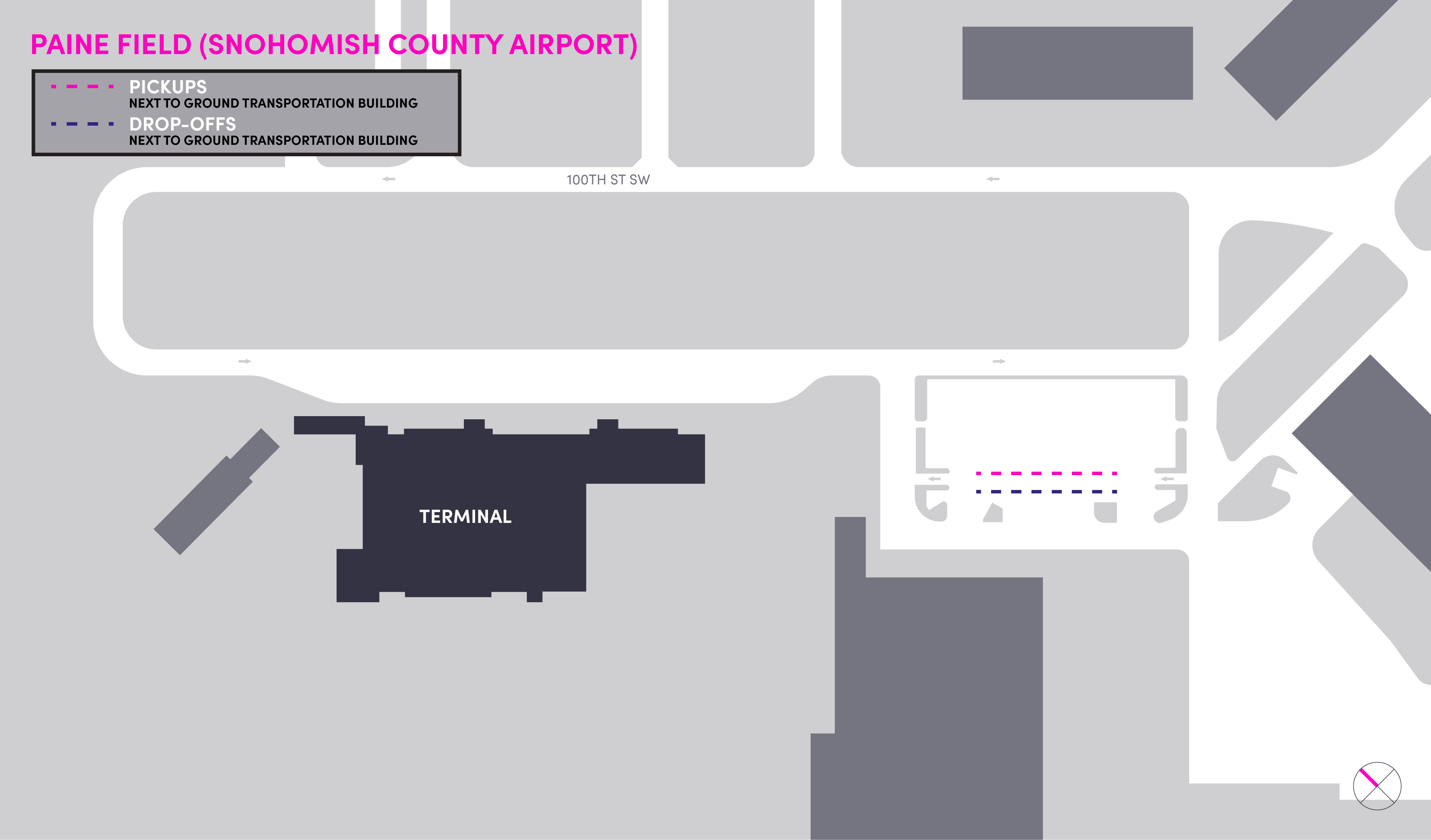 Plan de l’aéroport de Paine Field Snohomish County