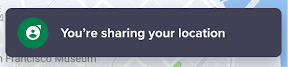 Example of push notification: You're sharing your location