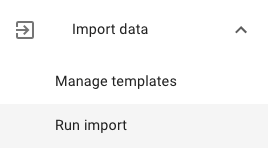 Run import sidebar