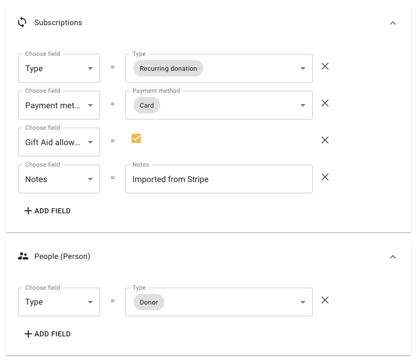 Stripe subscriptions fixed data