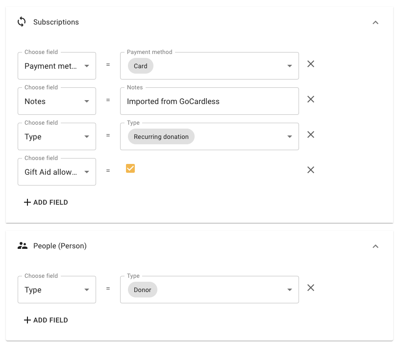 GoCardless subscriptions fixed data