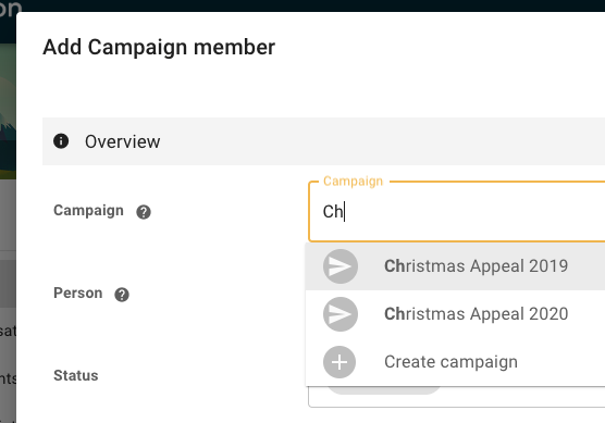 Select campaign