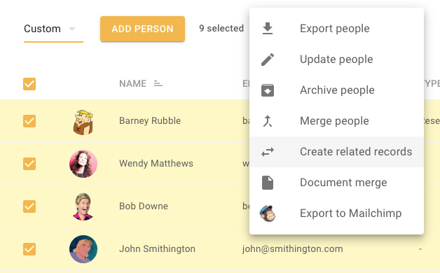 Create related records