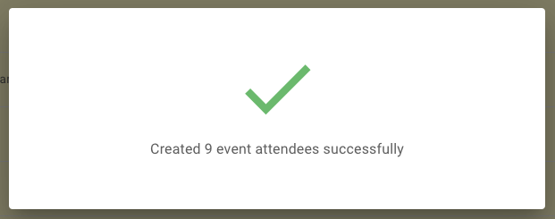 Successfully created event attendees