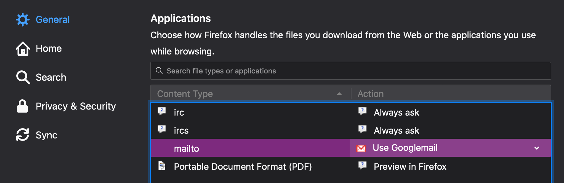 firefox email account