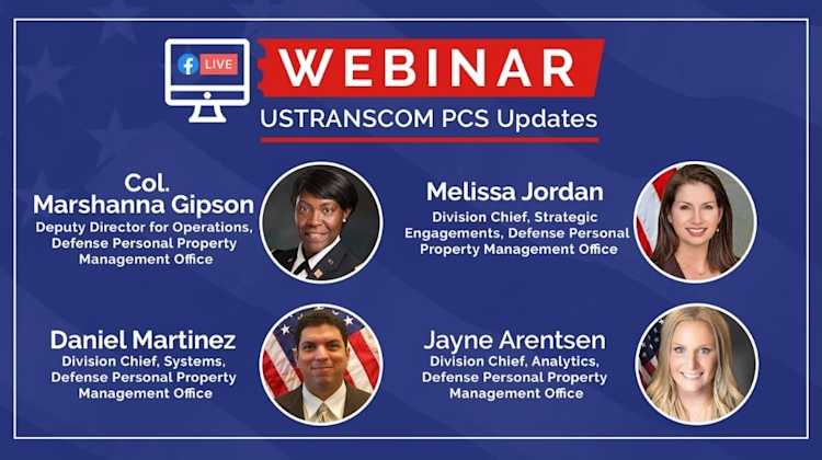 faces and titles of 4 webinar guests from USTRANSCOM