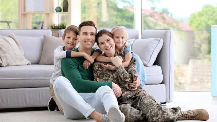 Military family in common room
