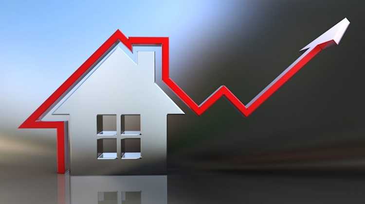 graphic about inflation and the housing market, which shows a house a a rising graph line