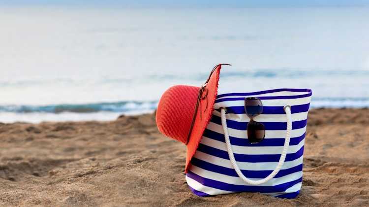 bag on the beach