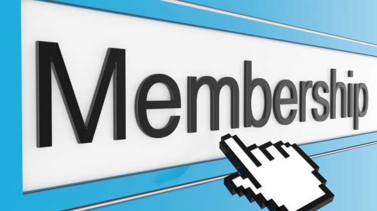 Membership banner with cursor on computer.