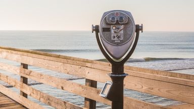 Photo of viewfinder and waterfront view