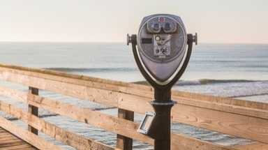 Photo of viewfinder and waterfront view