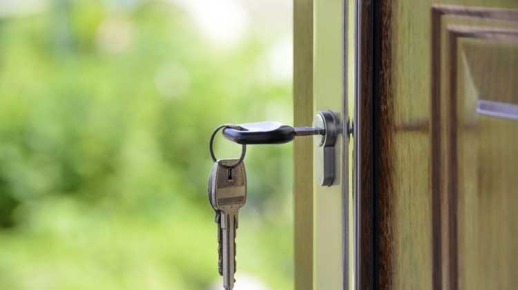 key in a door lock