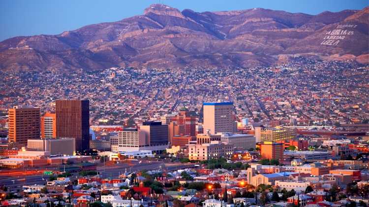 a view of El Paso from above--one of the great views from the Tramway, which is a top thing to do in El Paso when stationed at Fort Bliss